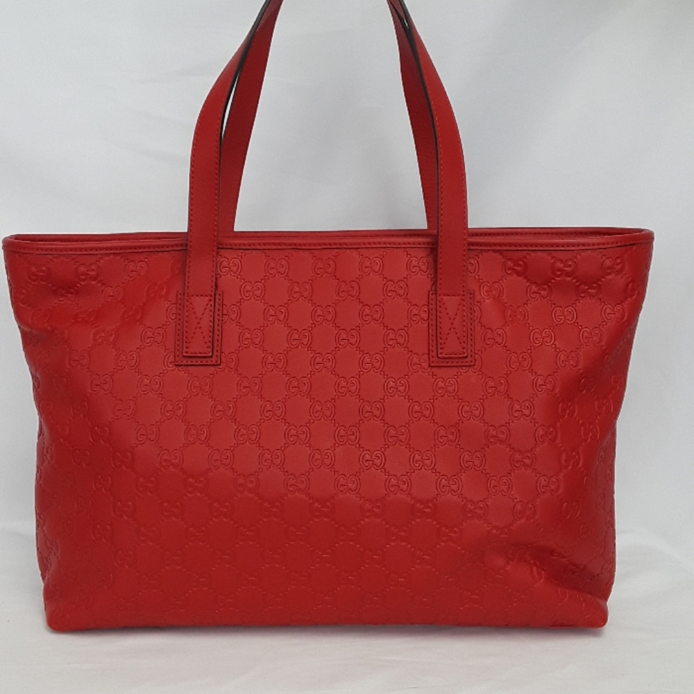 New GG pattern 211137 Red Leather Shoulder Bag